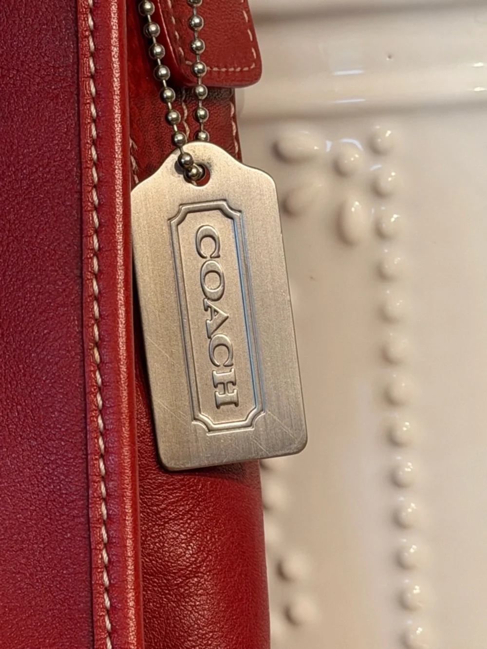 Coach Legacy Vintage Red Leather Saddle Studio Flap Crossbody Bag 9335 - Picture 4 of 14